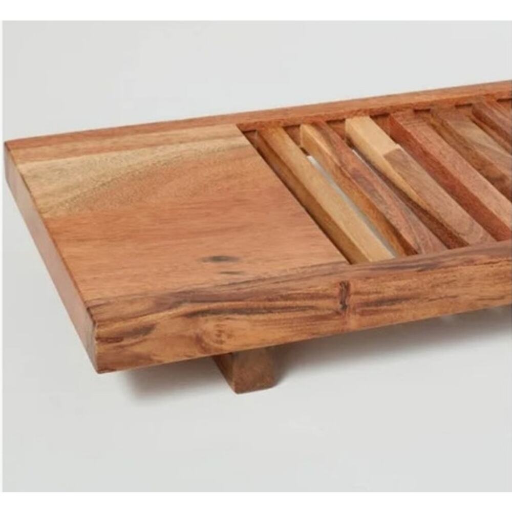 Hearth & Hand Wooden Bath Caddy Tray in Natural Wood Tones
